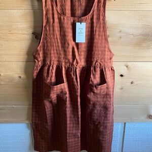 Pyne and smith no 32 pinafore ginger checks